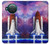 S3913 Navette spatiale nébuleuse colorée Etui Coque Housse pour Nokia X10