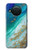 S3920 Couleur bleu océan abstrait émeraude mélangée Etui Coque Housse pour Nokia X10