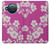 S3924 Fond rose fleur de cerisier Etui Coque Housse pour Nokia X10