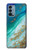 S3920 Couleur bleu océan abstrait émeraude mélangée Etui Coque Housse pour OnePlus Nord N200 5G