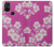 S3924 Fond rose fleur de cerisier Etui Coque Housse pour OnePlus Nord N100