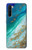 S3920 Couleur bleu océan abstrait émeraude mélangée Etui Coque Housse pour OnePlus Nord