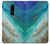 S3920 Couleur bleu océan abstrait émeraude mélangée Etui Coque Housse pour OnePlus 6