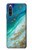 S3920 Couleur bleu océan abstrait émeraude mélangée Etui Coque Housse pour Sony Xperia 10 IV
