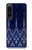 S3950 Motif textile thaïlandais bleu Etui Coque Housse pour Sony Xperia 1 IV