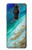 S3920 Couleur bleu océan abstrait émeraude mélangée Etui Coque Housse pour Sony Xperia Pro-I