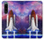 S3913 Navette spatiale nébuleuse colorée Etui Coque Housse pour Sony Xperia 5 III