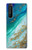 S3920 Couleur bleu océan abstrait émeraude mélangée Etui Coque Housse pour Sony Xperia 1 III
