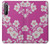 S3924 Fond rose fleur de cerisier Etui Coque Housse pour Sony Xperia 1 II