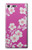 S3924 Fond rose fleur de cerisier Etui Coque Housse pour Sony Xperia XZ Premium