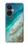 S3920 Couleur bleu océan abstrait émeraude mélangée Etui Coque Housse pour OnePlus Nord CE 3 Lite, Nord N30 5G