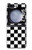 S1611 Échiquier Damier Noir Blanc Etui Coque Housse pour Samsung Galaxy Z Flip 5
