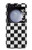 S1611 Échiquier Damier Noir Blanc Etui Coque Housse pour Samsung Galaxy Z Flip 5
