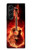 S0415 Graver guitare feu Etui Coque Housse pour Samsung Galaxy Z Fold 5
