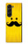 S1145 Soleil jaune Mustache Etui Coque Housse pour Samsung Galaxy Z Fold 5