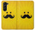 S1145 Soleil jaune Mustache Etui Coque Housse pour Samsung Galaxy Z Fold 5