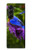 S1565 Oiseau bleu de bonheur Bleu Oiseau Etui Coque Housse pour Samsung Galaxy Z Fold 5