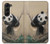S2210 Peinture Art Panda Fluffy Etui Coque Housse pour Samsung Galaxy Z Fold 5