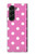 S2358 Rose à pois Etui Coque Housse pour Samsung Galaxy Z Fold 5