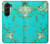 S2377 Turquoise Texture Motif imprimé Gemme Etui Coque Housse pour Samsung Galaxy Z Fold 5