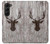 S2505 Tête de Renne Vieux bois Texture graphique Etui Coque Housse pour Samsung Galaxy Z Fold 5