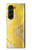 S2713 Serpent jaune imprimé graphique Peau Etui Coque Housse pour Samsung Galaxy Z Fold 5