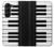 S3078 Noir et blanc Clavier de piano Etui Coque Housse pour Samsung Galaxy Z Fold 5