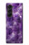 S3713 Graphique violet améthyste à quartz imprimé Etui Coque Housse pour Samsung Galaxy Z Fold 5
