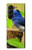 S3839 Oiseau bleu du bonheur Oiseau bleu Etui Coque Housse pour Samsung Galaxy Z Fold 5