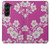 S3924 Fond rose fleur de cerisier Etui Coque Housse pour Samsung Galaxy Z Fold 5