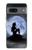 S2668 Silhouette sirène Lune Nuit Etui Coque Housse pour Google Pixel 7a