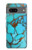 S2685 Aqua Turquoise imprimé graphique Gemme Etui Coque Housse pour Google Pixel 7a