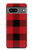 S2931 Rouge Buffle motif de vérification Etui Coque Housse pour Google Pixel 7a