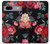 S3112 Motif floral Rose Noir Etui Coque Housse pour Google Pixel 7a