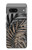 S3692 Feuilles de palmier gris noir Etui Coque Housse pour Google Pixel 7a