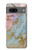 S3717 Imprimé graphique en marbre bleu pastel or rose Etui Coque Housse pour Google Pixel 7a