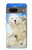 S3794 Ours polaire arctique amoureux de la peinture de phoque Etui Coque Housse pour Google Pixel 7a