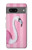 S3805 Flamant Rose Pastel Etui Coque Housse pour Google Pixel 7a
