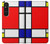 S0157 Composition Rouge Bleu Jaune Etui Coque Housse pour Sony Xperia 1 V
