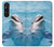S1291 Les Dauphins en Mer Etui Coque Housse pour Sony Xperia 1 V