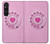 S2847 Rose Rétro téléphone Rotatif Etui Coque Housse pour Sony Xperia 1 V