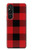 S2931 Rouge Buffle motif de vérification Etui Coque Housse pour Sony Xperia 1 V