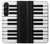 S3078 Noir et blanc Clavier de piano Etui Coque Housse pour Sony Xperia 1 V