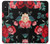 S3112 Motif floral Rose Noir Etui Coque Housse pour Sony Xperia 1 V