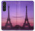 S3447 Paris Eiffel Le coucher du soleil Etui Coque Housse pour Sony Xperia 1 V