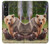 S3558 Famille d'ours Etui Coque Housse pour Sony Xperia 1 V