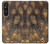 S3691 Plume de paon d'or Etui Coque Housse pour Sony Xperia 1 V