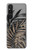 S3692 Feuilles de palmier gris noir Etui Coque Housse pour Sony Xperia 1 V