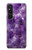 S3713 Graphique violet améthyste à quartz imprimé Etui Coque Housse pour Sony Xperia 1 V