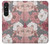 S3716 Motif floral rose Etui Coque Housse pour Sony Xperia 1 V